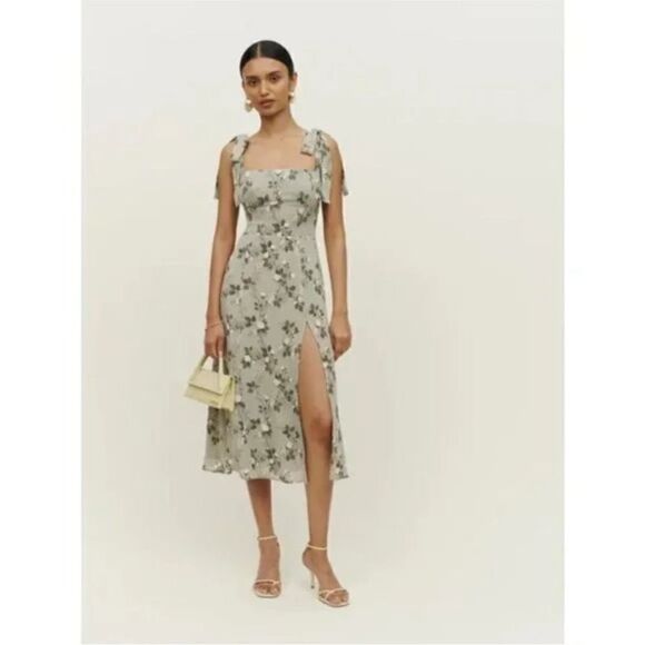 Reformation Twilight Midi Dress In Verde - Picture 7 of 15